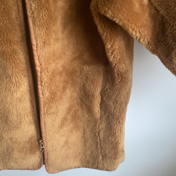 J.Crew Teddy Faux Fur Coat Tan Brown Size S NWT - Picture 5 of 9